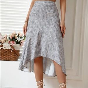 SHEIN Geo Print High Low Hem Skirt